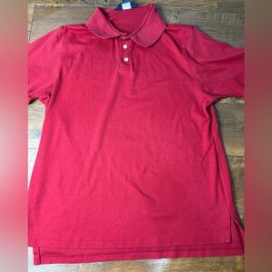 Lands end classic red polo short sleeve men’s large 90’s vintage